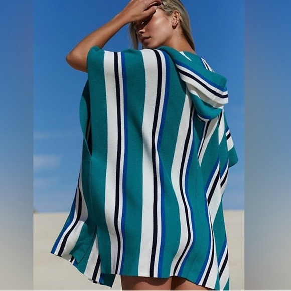 Free People All I Need Striped Hooded Poncho